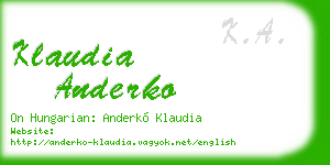 klaudia anderko business card
